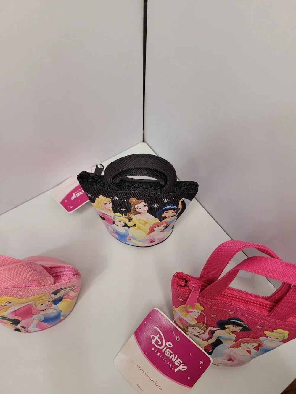 👉✨️Disney Princess Mini Tote Bag - Pink & Black Bundle Of 3